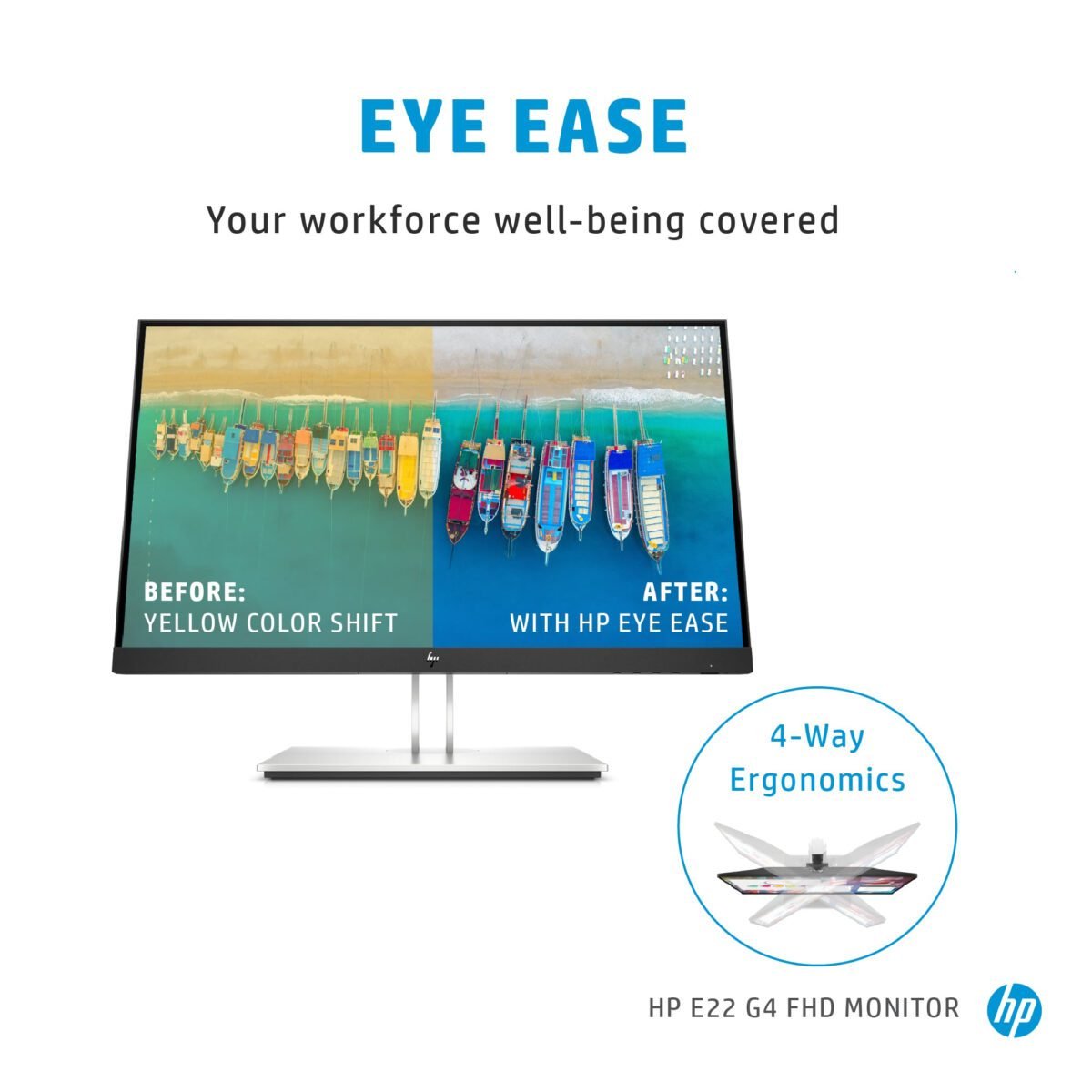 0001207295 7 Monitor 22" HP E22 G4 IPS VGA/HDMI/DP/USB Ergonomija, 9VH72AA