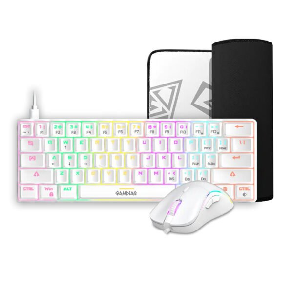 Set Tastatura + miš + podloga Gamdias Hermes E4 bela