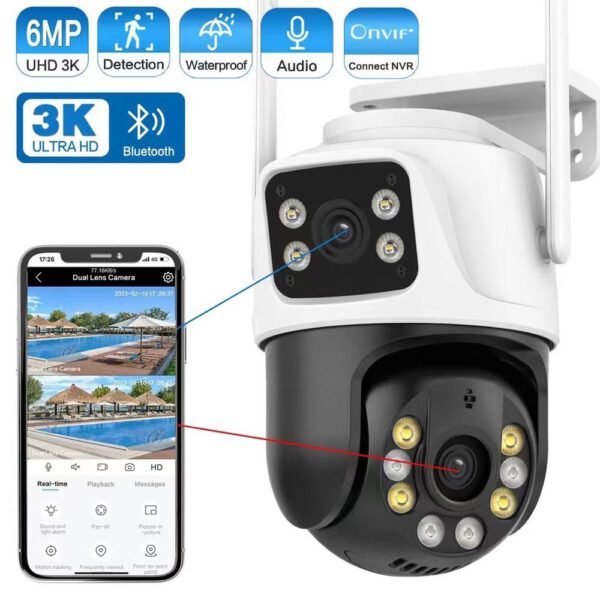 3+3 MP iCSee IP WiFi kamera 6 MP