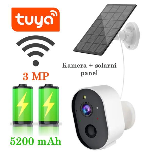 Tuya S5 wifi kamera na baterije + solarni panel - spoljna