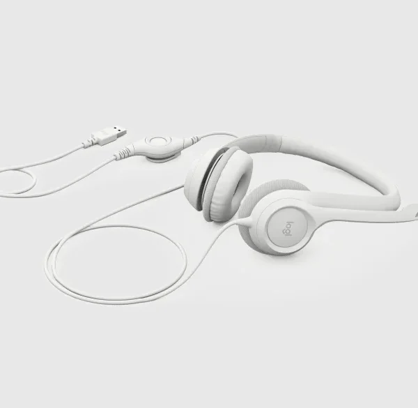 Slušalice LOGITECH H390, bele, USB