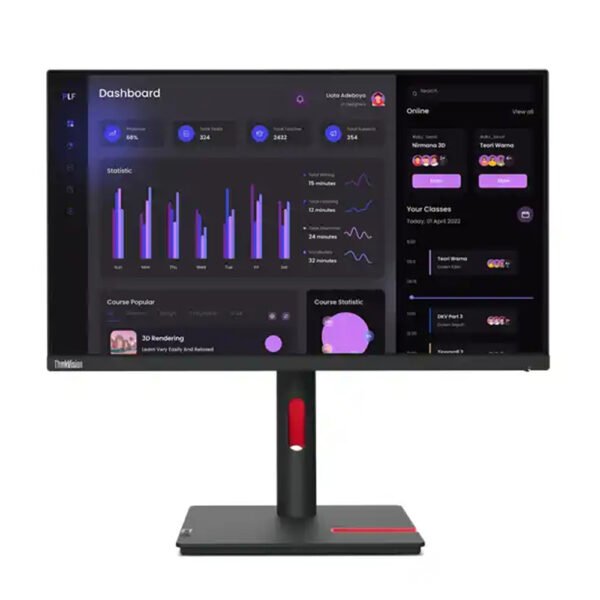 Monitor 24 Lenovo T24i-30 63CFMATXEU 1920x1080/Full HD/IPS/60Hz/4ms/VGA/HDMI/DP/USB/Pivot