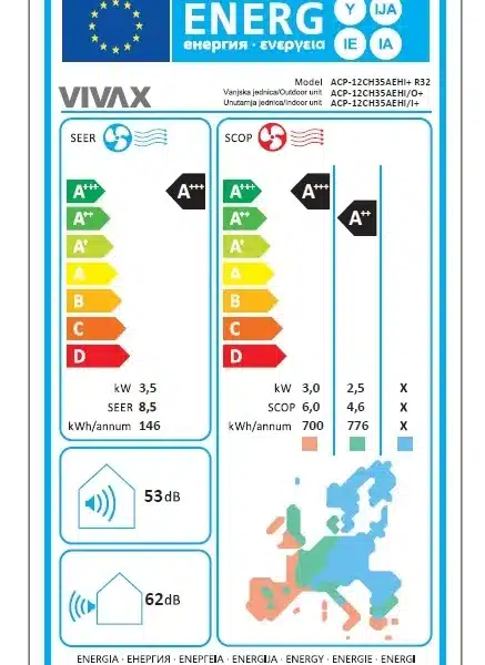 VIVAX COOL, klima uređaji, ACP-12CH35AEHI+ R32