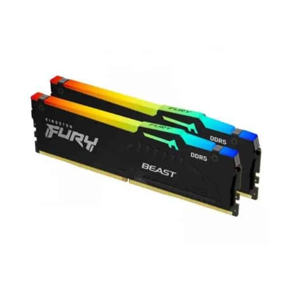 Memorija DDR5 64GB (2x32GB) 5600MHz Kingston Fury Beast RGB KF556C36BBEAK2-64
