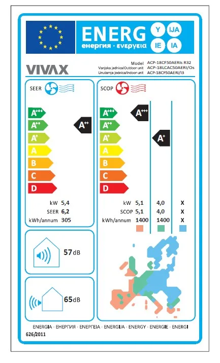 VIVAX COOL, klima ur.komerc., ACP-18CF50AERI+ R32