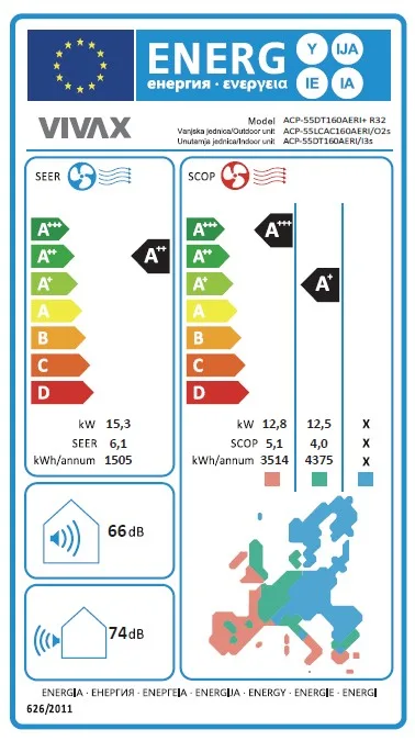 VIVAX COOL, klima ur.komerc., ACP-55DT160AERIs R32