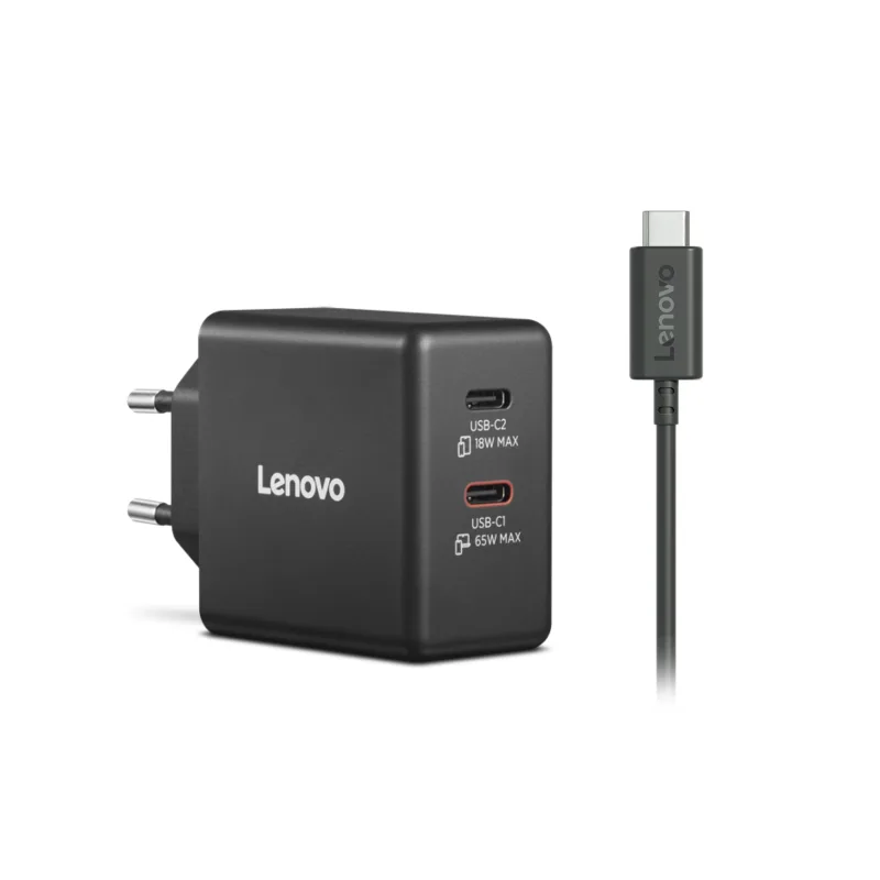 Lenovo Punjač Dual USB-C 65W GaN Charger, 40AW065BEU