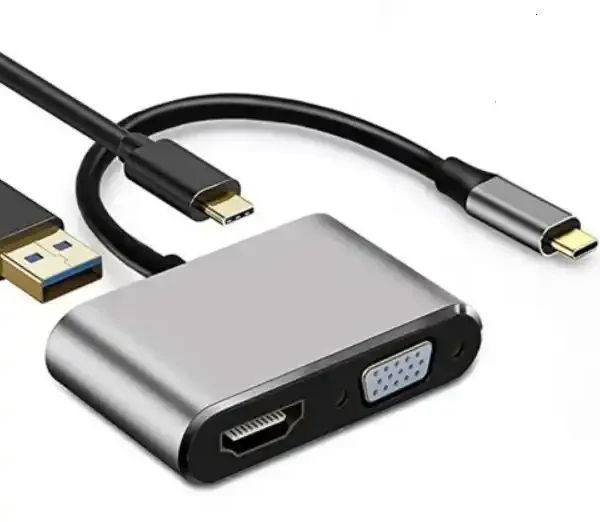 Konverter USB Tip C na HDMI 4K/VGA/1xUSB 3.0/Type C Linkom