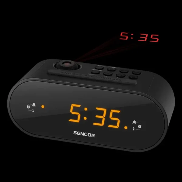 Radio budilnik Sencor SRC 3100 B sa projektorom vremena, FM, crni