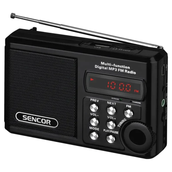Radio Sencor SRD 215 B, FM, USB/microSD, MP3, crni