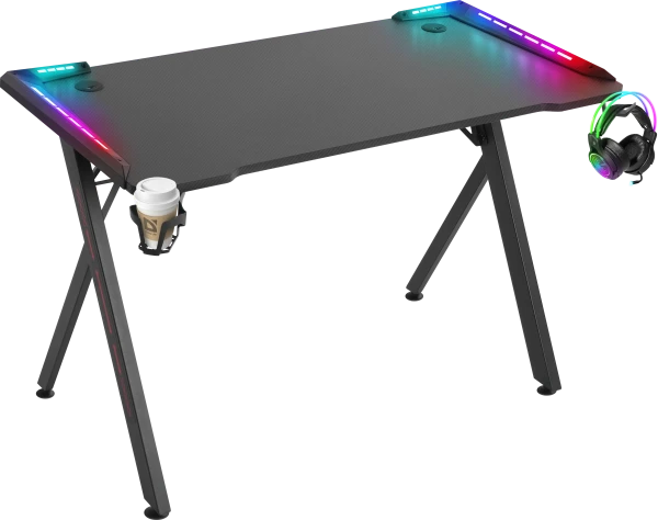 105879 Defender Extreme gaming sto 110 × 60 × 75 cm, crni, sa osvetljenjem - Slika 1