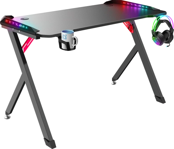 131237 Defender Spirit gaming sto 120 × 60 × 75 cm, crni, sa osvetljenjem - Slika 1