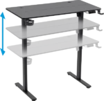 Defender Saturn gaming sto 100 × 60 cm, električno podesiv, crni - Slika 2