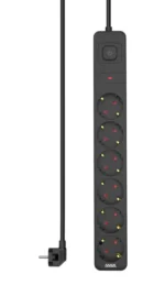 MAX MPS-306SOPB-1.4M produžni kabl | 6 utičnica, 1.4 m, crna
