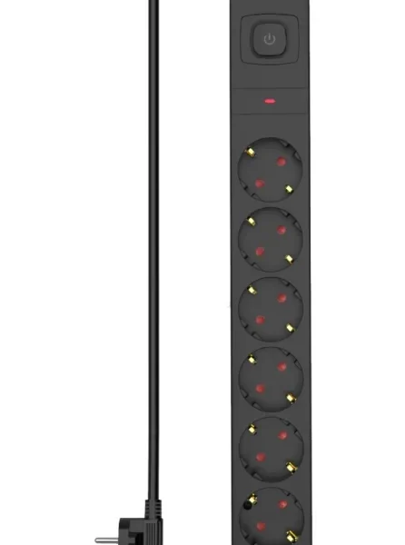 MAX MPS-306SOPB-1.4M produžni kabl | 6 utičnica, 1.4 m, crna