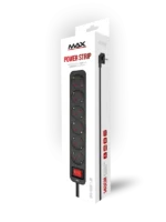 MAX MPS-106SB-1.4M produžni kabl | 6 utičnica, 1.4 m, crna - Slika 2