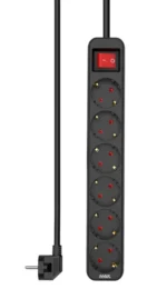 MAX MPS-106SB-1.4M produžni kabl | 6 utičnica, 1.4 m, crna