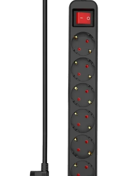 MAX MPS-106SB-1.4M produžni kabl | 6 utičnica, 1.4 m, crna