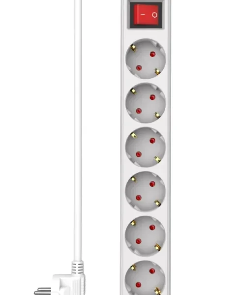 MAX MPS-106S-1.4M produžni kabl | 6 utičnica, 1.4 m, bela
