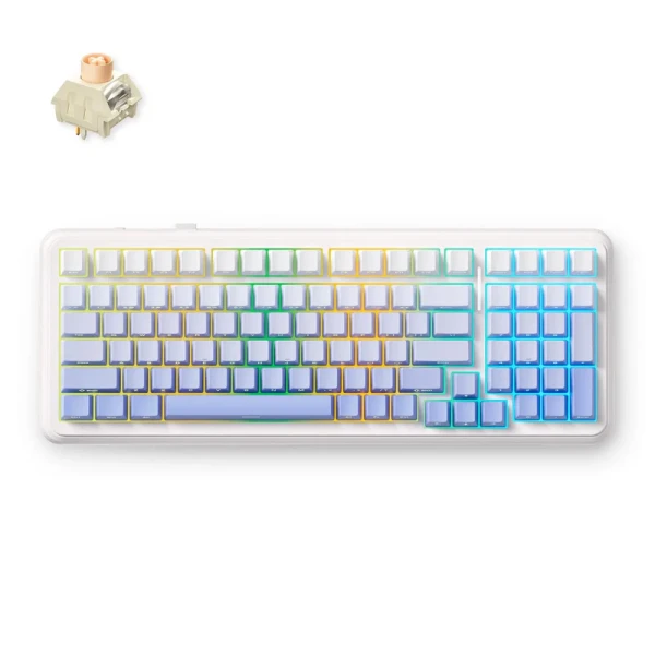 135630 MCHOSE K99 V2 Glacier Gradient bežična mehanička tastatura, Icy Creamsicle - Slika 1