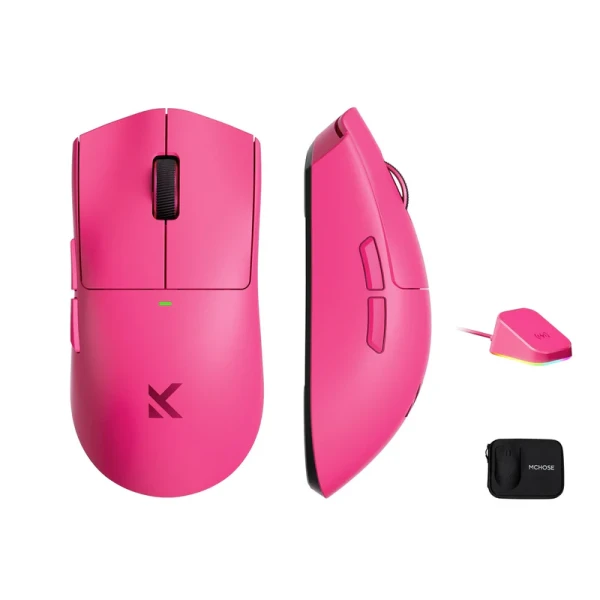 141876 MCHOSE K7 Ultra Rose Red bežični gaming miš, PAW3950, 8 kHz - Slika 1