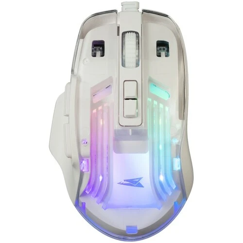142804 Baracuda Anglerfish BGM 062 žični gaming miš, 6400 DPI, Transparent White - Slika 1