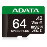 ADATA UD64GUI3V30A2SP-RA1 microSDXC kartica, 64 GB, U3 V30 A2, sa adapterom