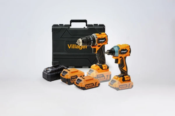 Set Villager Fuse: bušilica VLP 5121 + odvrtač VLP 6420, baterije 2,0 Ah i 4,0 Ah, punjač