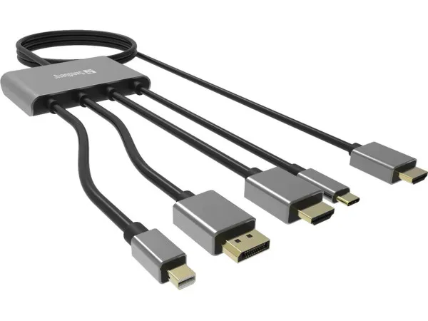 Kabl-display HUB Sandberg All-In-One USB C, DP, m DP, HDMI - HDMI 2m 509-21