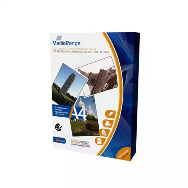 Foto papir MediaRange, sjajni (glossy), A4, 220 g/m²
