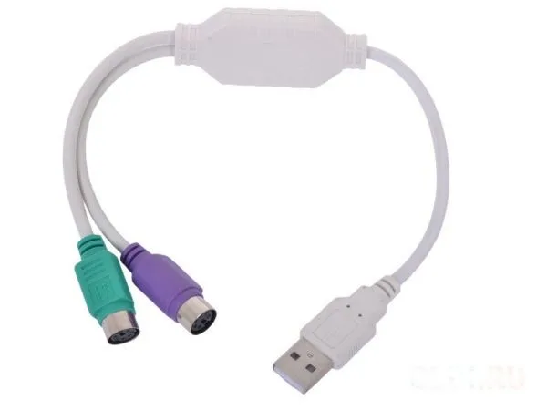 Gembird USB USB to 2 ports PS/2 adapter 30cm kabl, White (UAPS12)