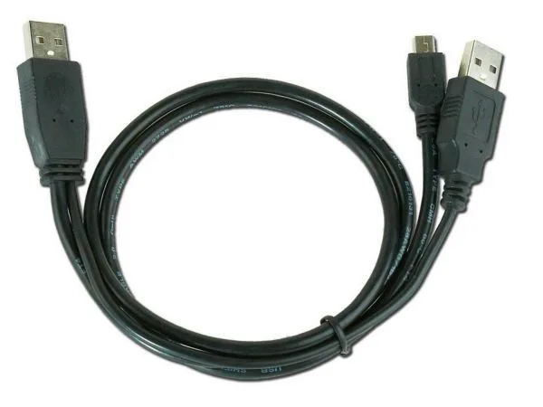 Gembird dual USB 2.0 A-plug to MINI 5pina kabl 0.9m (CCP-USB22-AM5P-3)