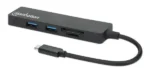 USB-C HUB 3port Manhattan 164948 3.2 G1, 5Gbps, CR, Crni