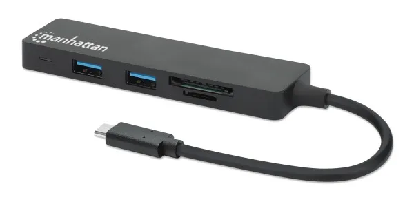 32379 USB-C HUB 3port Manhattan 164948 3.2 G1, 5Gbps, CR, Crni