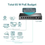 PoE mrežni svič (Switch) TP-Link TL-SF1009P 9-portni 10/100 Mbps (8x PoE+ 65W) Desktop neupravljivi - Slika 4