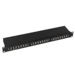 Mrežni Patch panel Owire 19" 1U Cat6A FTP 24-portni RJ-45 oklopljeni crni