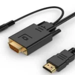Gembird HDMI to VGA and audio adapter cable, single port, 1,8m, black (A-HDMI-VGA-03-6)