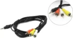 Gembird jack AV 3.5mm 4-pin, cable Jack AV 3.5mm male - 3x RCA male 2m black (CCA-4P2R-2M) – slika 3