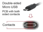 CC-USB2-AMmDM-6 Gembird USB 2.0 AM to Double-sided Micro-USB cable, black, 1,8m