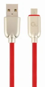 Gembird Premium rubber Micro-USB charging and data cable, 1m, red (CC-USB2R-AMmBM-1M-R)