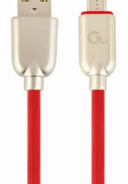 Gembird Premium rubber Micro-USB charging and data cable, 1m, red (CC-USB2R-AMmBM-1M-R)