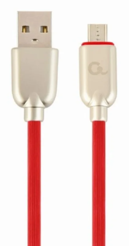 Gembird Premium rubber Micro-USB charging and data cable, 1m, red (CC-USB2R-AMmBM-1M-R)