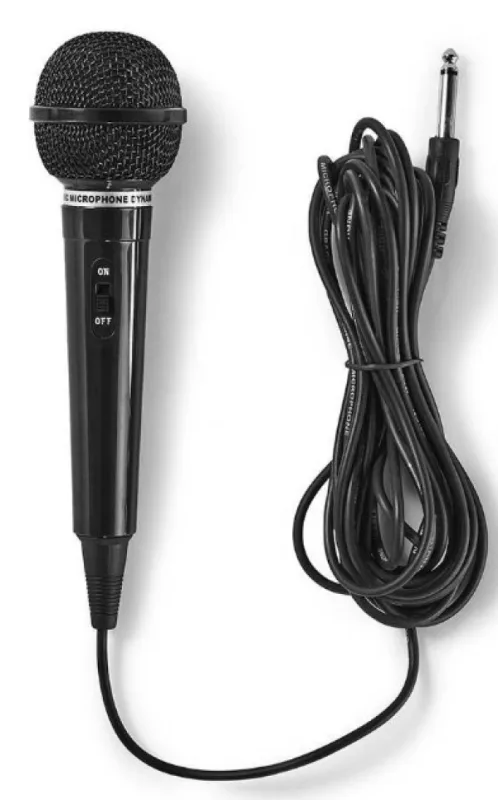 Karaoke mikrofon, 6.35mm -75dB+/-3dB, Sensitivity, 80Hz-12kHz, 5.0m (MPWD01BK)