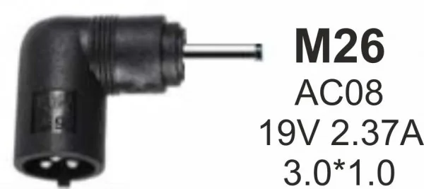 NPC-AC08 (M26) Gembird konektor za punjač 65W-19V-2.37A, 3.0x1.1mm