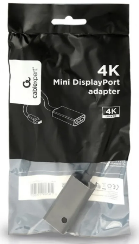 Gembird 4K Mini DisplayPort to DisplayPort adapter cable, black (A-mDPM-DPF4K-01)