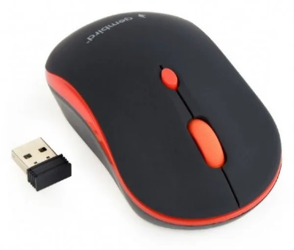 Gembird Bežični miš 2,4GHz opticki USB 800-1600Dpi black/red 103mm (MUSW-4B-03-R)