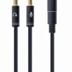 Gembird 3.5mm Headphone Mic Audio Y Splitter Cable Female to 2x3.5mm Male adapter, Metal (CCA-418M)