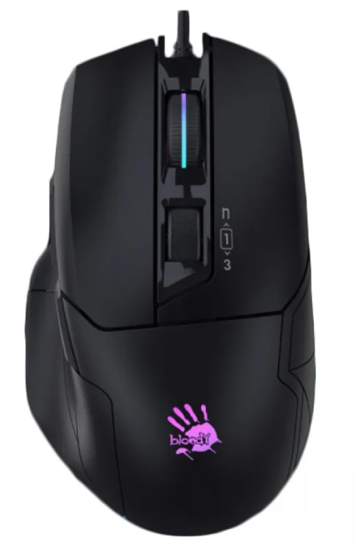 MAX Stone Black A4Tech Bloody RGB Gejmerski opricki miš, 2000Hz/100-10.000 Dpi, USB 126mm (A4-W70)