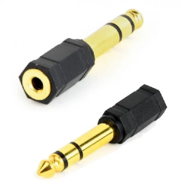 Gembird 6.35mm stereo plug to 3.5mm stereo socket CAGP23930BK (A-6.35M-3.5F)