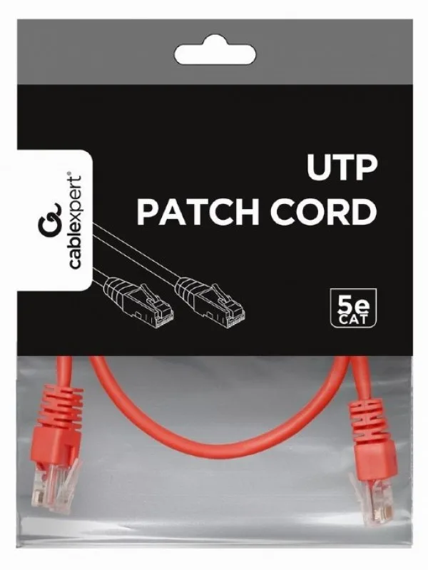 Gembird Mrezni kabl, CAT5e UTP Patch cord 0.25m red (PP12-0.25M/R)